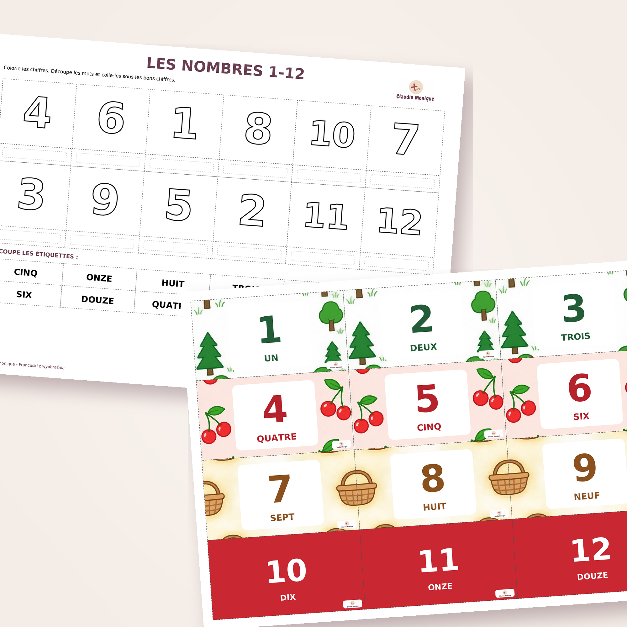 Un, deux, trois 🇫🇷 | Karty pracy z piosenką dla nauczycieli i rodziców